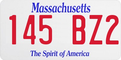 MA license plate 145BZ2