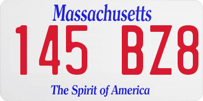MA license plate 145BZ8