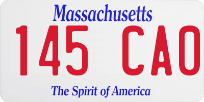MA license plate 145CA0