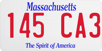 MA license plate 145CA3