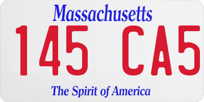 MA license plate 145CA5