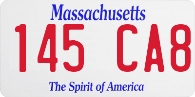 MA license plate 145CA8