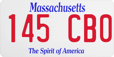 MA license plate 145CB0