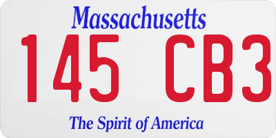 MA license plate 145CB3