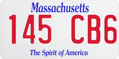 MA license plate 145CB6