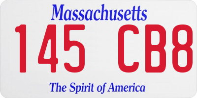 MA license plate 145CB8