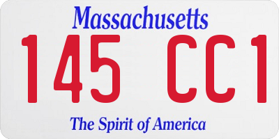 MA license plate 145CC1