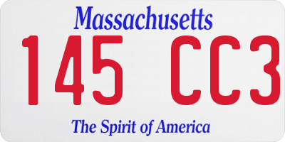 MA license plate 145CC3