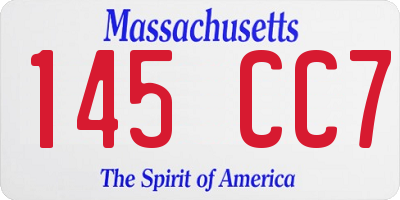 MA license plate 145CC7