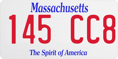 MA license plate 145CC8