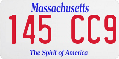 MA license plate 145CC9