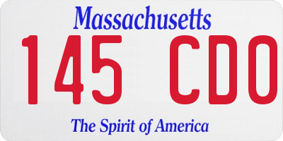 MA license plate 145CD0