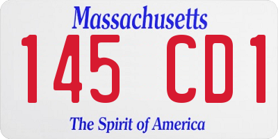 MA license plate 145CD1
