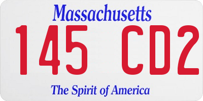 MA license plate 145CD2