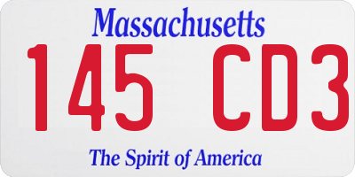 MA license plate 145CD3