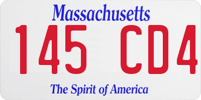 MA license plate 145CD4