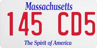 MA license plate 145CD5