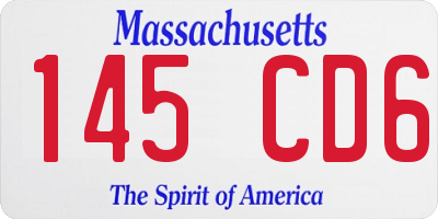 MA license plate 145CD6