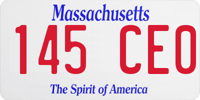 MA license plate 145CE0