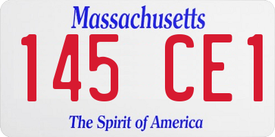 MA license plate 145CE1