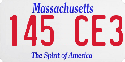 MA license plate 145CE3