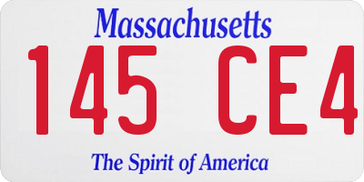 MA license plate 145CE4