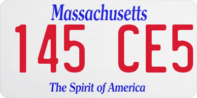 MA license plate 145CE5