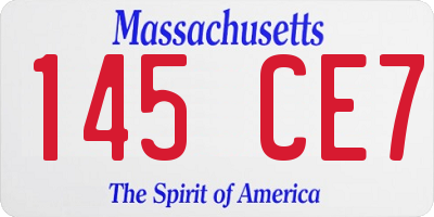 MA license plate 145CE7