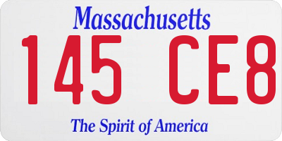 MA license plate 145CE8
