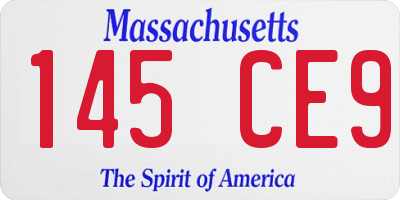 MA license plate 145CE9