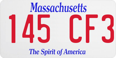 MA license plate 145CF3