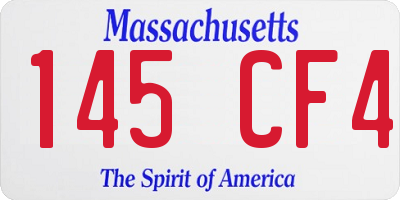 MA license plate 145CF4