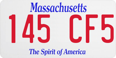 MA license plate 145CF5