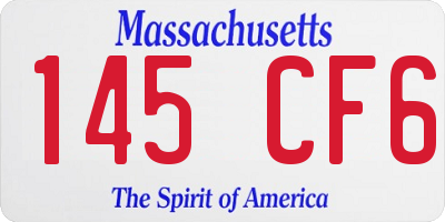 MA license plate 145CF6