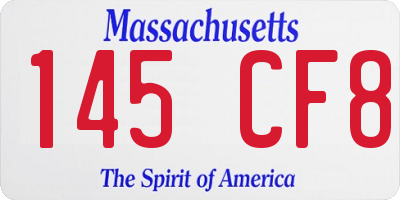 MA license plate 145CF8