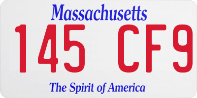 MA license plate 145CF9