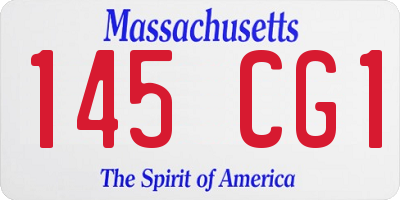 MA license plate 145CG1