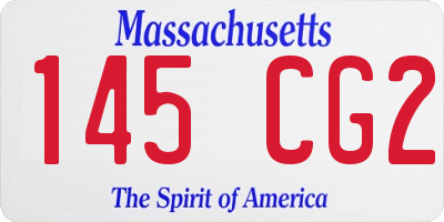 MA license plate 145CG2
