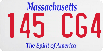 MA license plate 145CG4