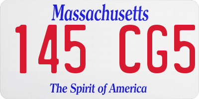 MA license plate 145CG5