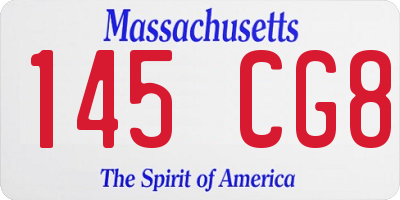 MA license plate 145CG8
