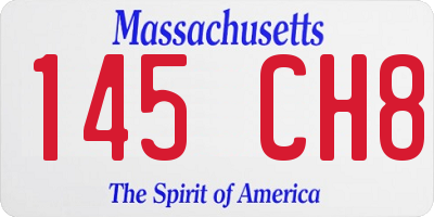 MA license plate 145CH8