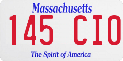 MA license plate 145CI0