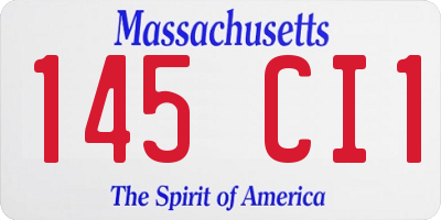 MA license plate 145CI1