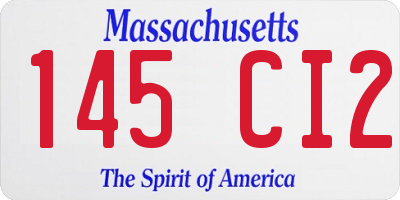 MA license plate 145CI2
