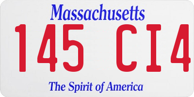 MA license plate 145CI4