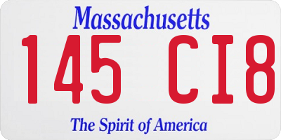 MA license plate 145CI8