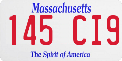 MA license plate 145CI9