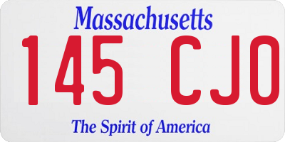 MA license plate 145CJ0