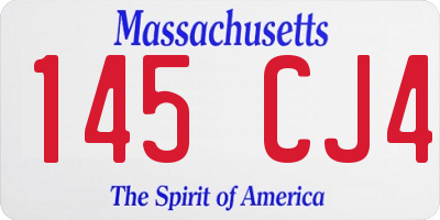 MA license plate 145CJ4